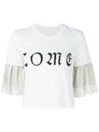 Mm6 Maison Margiela Ruffled Sleeve T-shirt