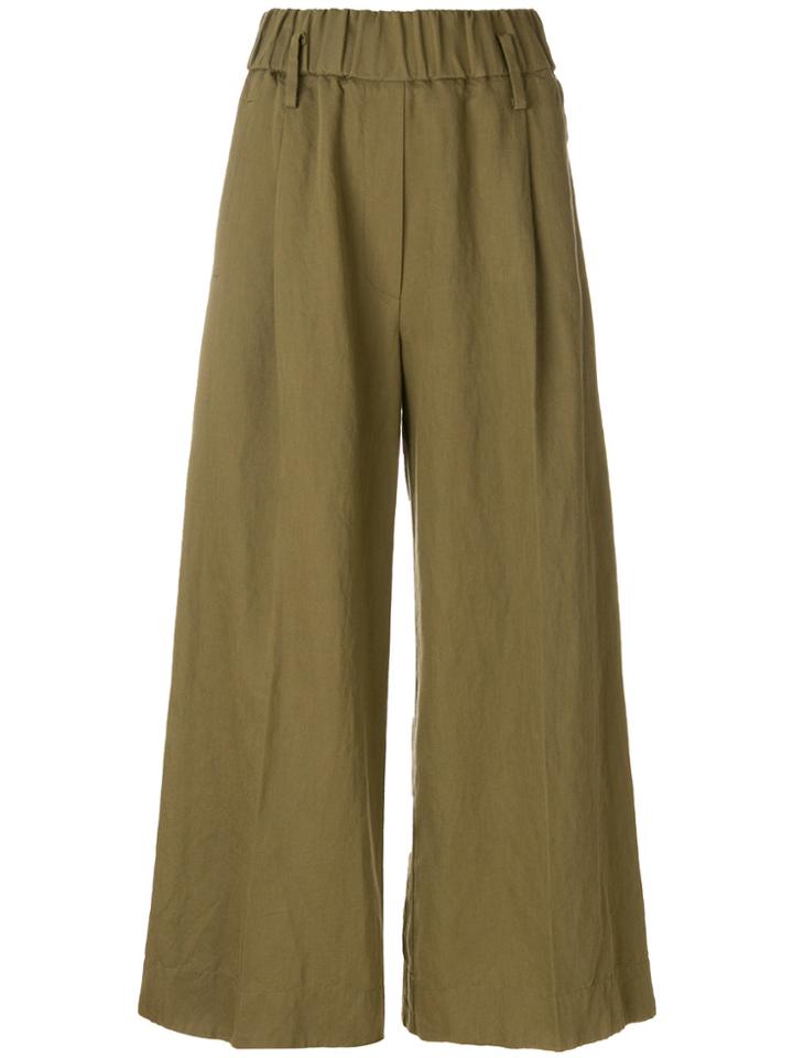 Forte Forte Embroidered Flared Trousers - Green