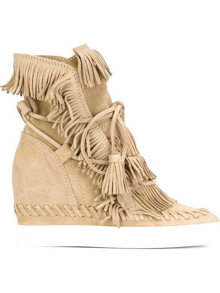 Casadei Fringed Wedged Sneakers