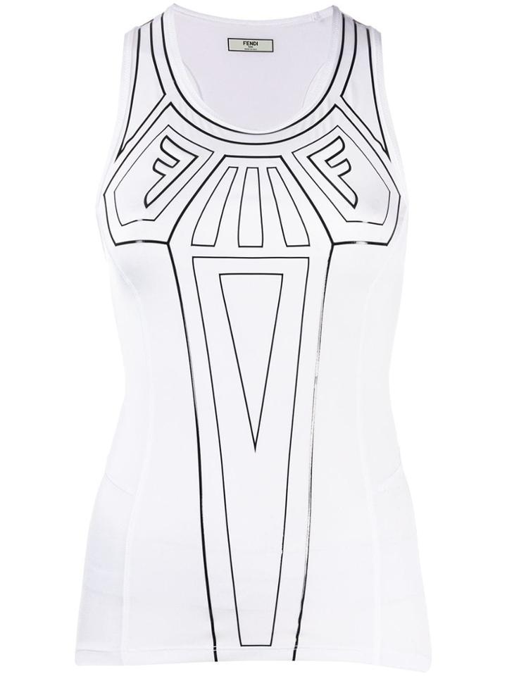 Fendi Graphic Logo Top - White