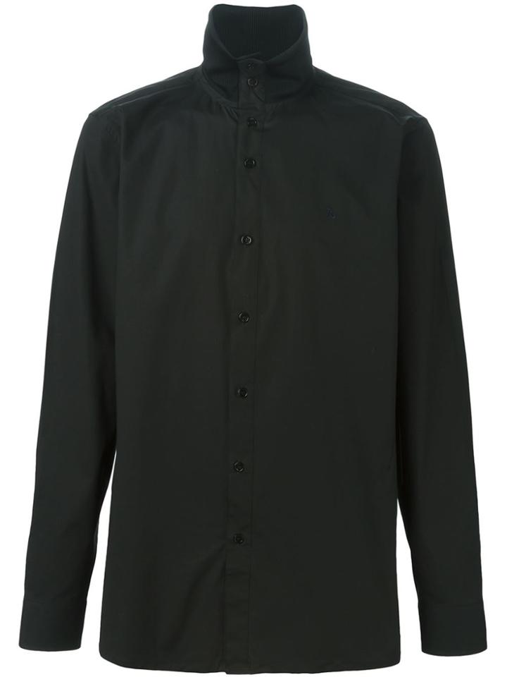 Raf Simons Ribbed Neck Shirt - Black
