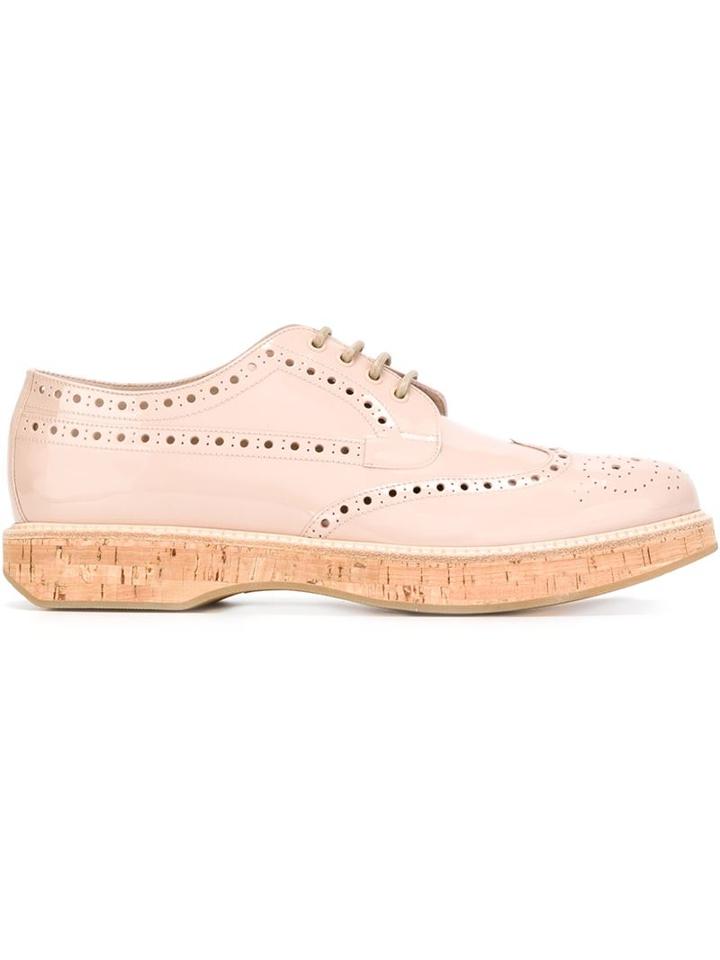 Church S Lace-up Brogues, Women's, Size: 38, Pink/purple, Leather/patent Leather/rubber