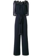 Blumarine Ruffle Neck Jumpsuit - Blue