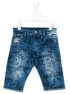 Diesel Kids - Printed Denim Shorts - Kids - Cotton/polyester/spandex/elastane - 10 Yrs, Blue