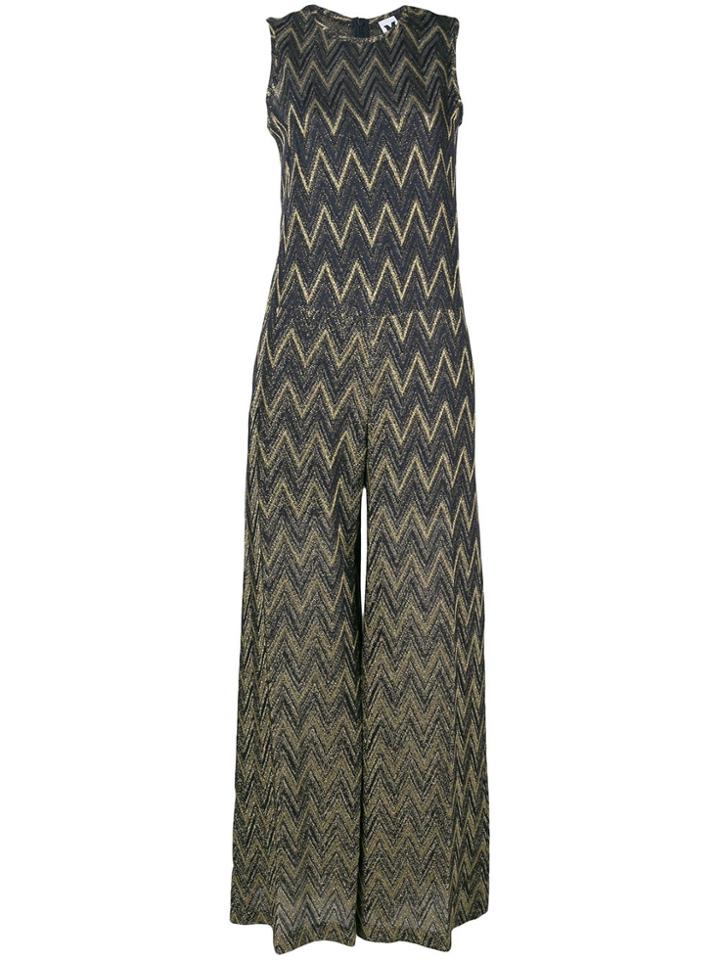 M Missoni Zigzag Pattern Jumpsuit - Blue