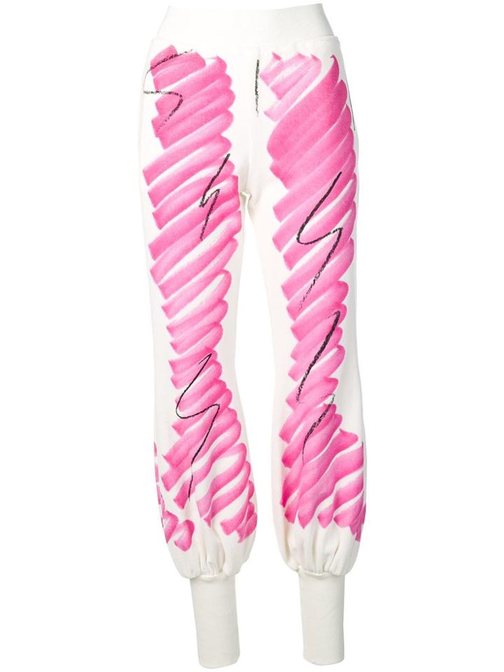 Moschino Sketch Print Joggers - White