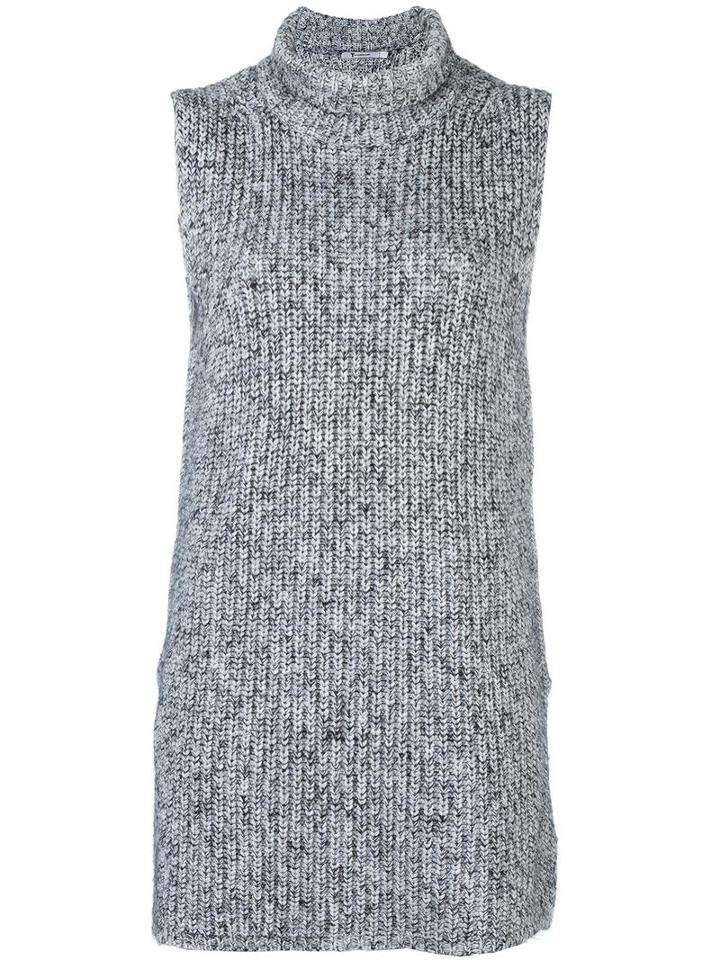 T By Alexander Wang Marled Knitted Top, Women's, Size: Xs, Black, Cotton/acrylic/nylon/mohair