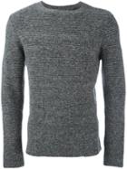 Folk Horizontal Rib Jumper, Men's, Size: 2, Grey, Nylon/spandex/elastane/wool