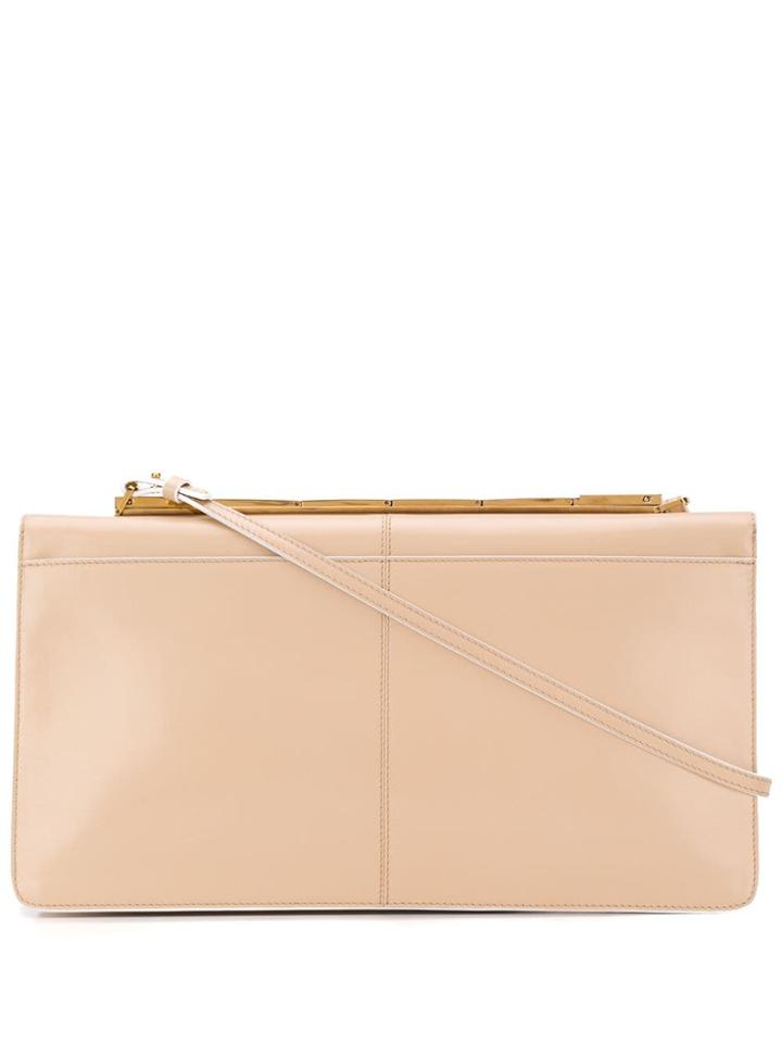 Marni Wide Flat Tote Bag - Neutrals