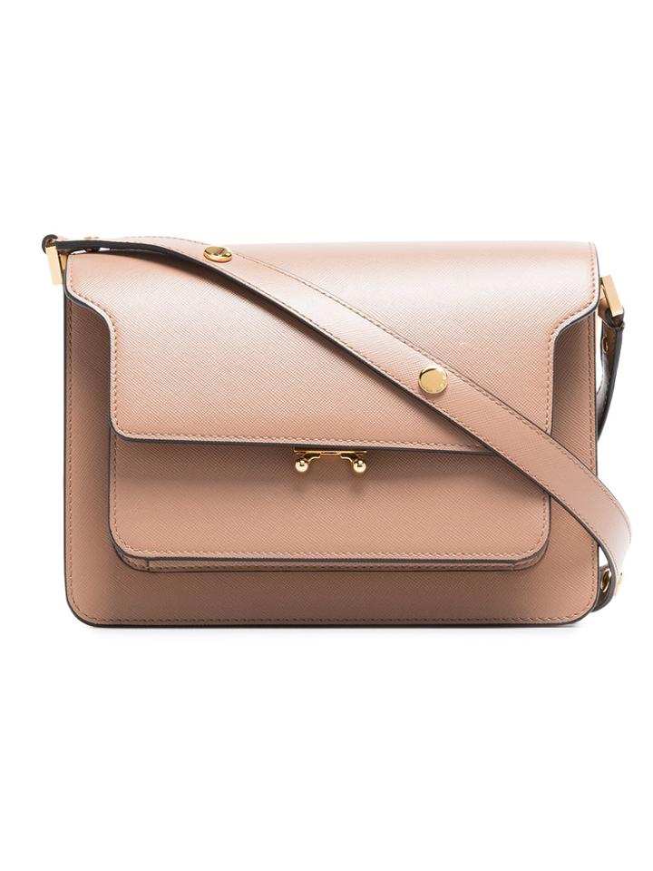 Marni Nude Trunk Leather Shoulder Bag - Nude & Neutrals