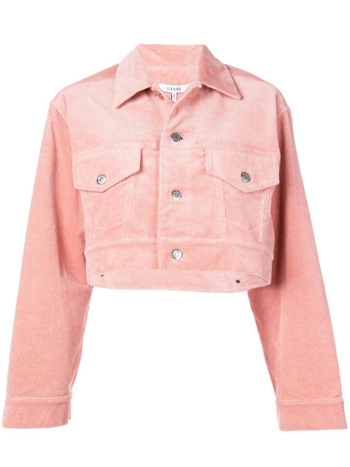 Ganni Corduroy Cropped Jacket - Pink