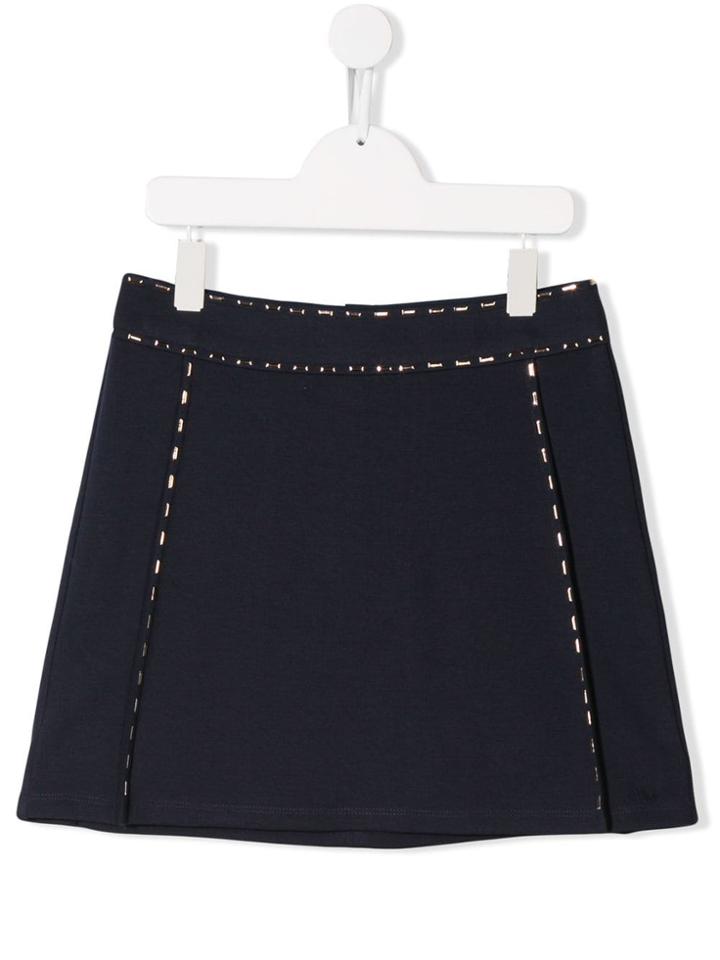 Chloé Kids Embellished Mini Skirt - Blue