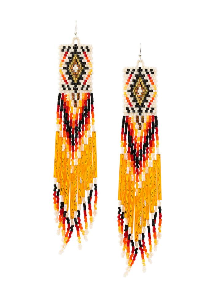 Jessie Western Short Beaded Drop Earrings - Multicolour