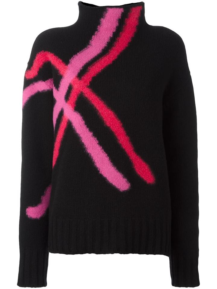Msgm High Neck Sweater, Women's, Size: Small, Black, Polyamide/wool