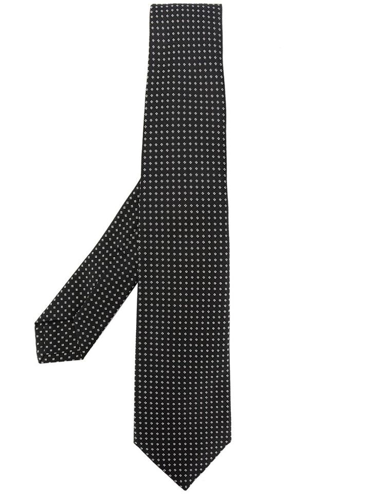 Kiton Diamond-print Tie - Black
