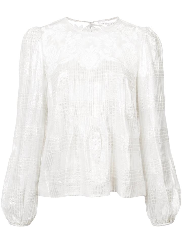 Veronica Beard Embroidered Blouse - White