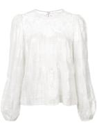 Veronica Beard Embroidered Blouse - White