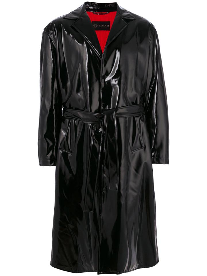 Versace Varnished Effect Parka - Black