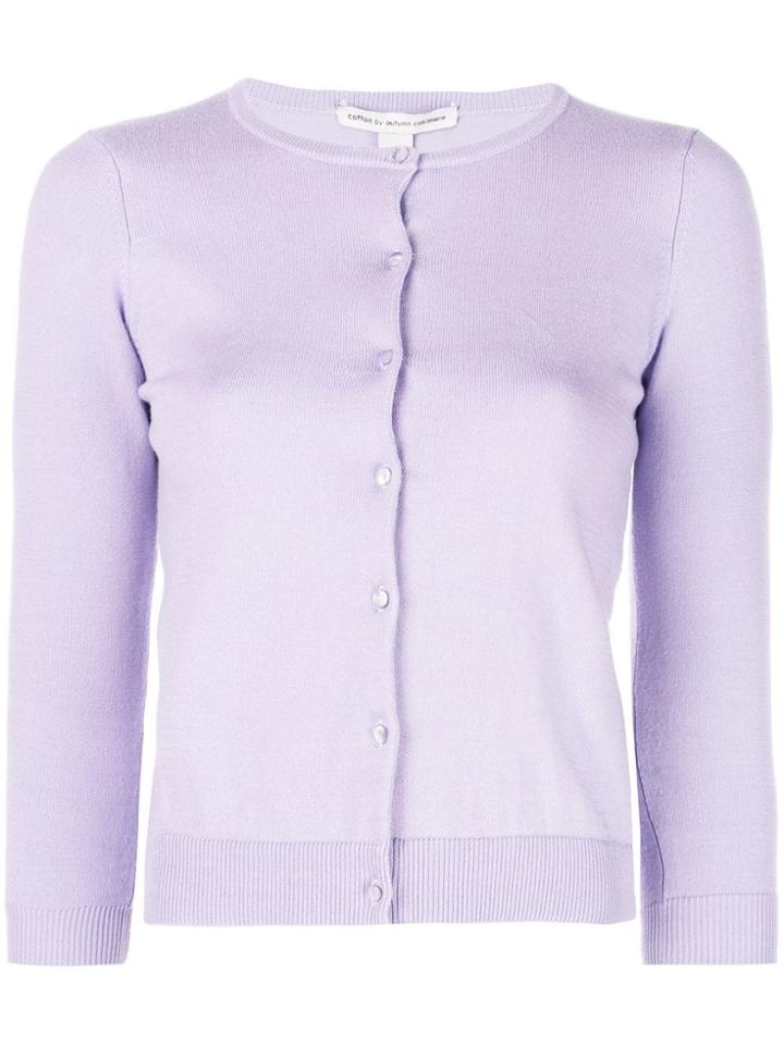 Autumn Cashmere Button Fitted Cardigan - Purple