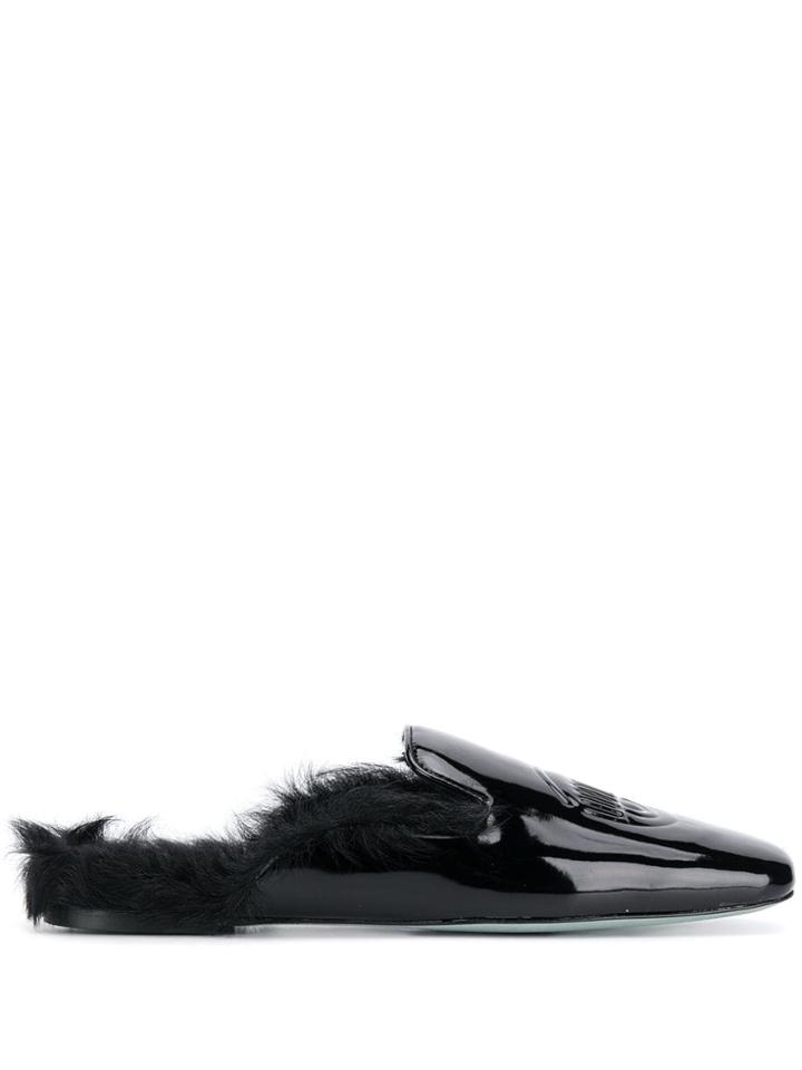 Chiara Ferragni Square Toe Mules - Black