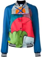 Mira Mikati Embroidered Bomber Jacket, Women's, Size: 40, Blue, Polyester/cotton