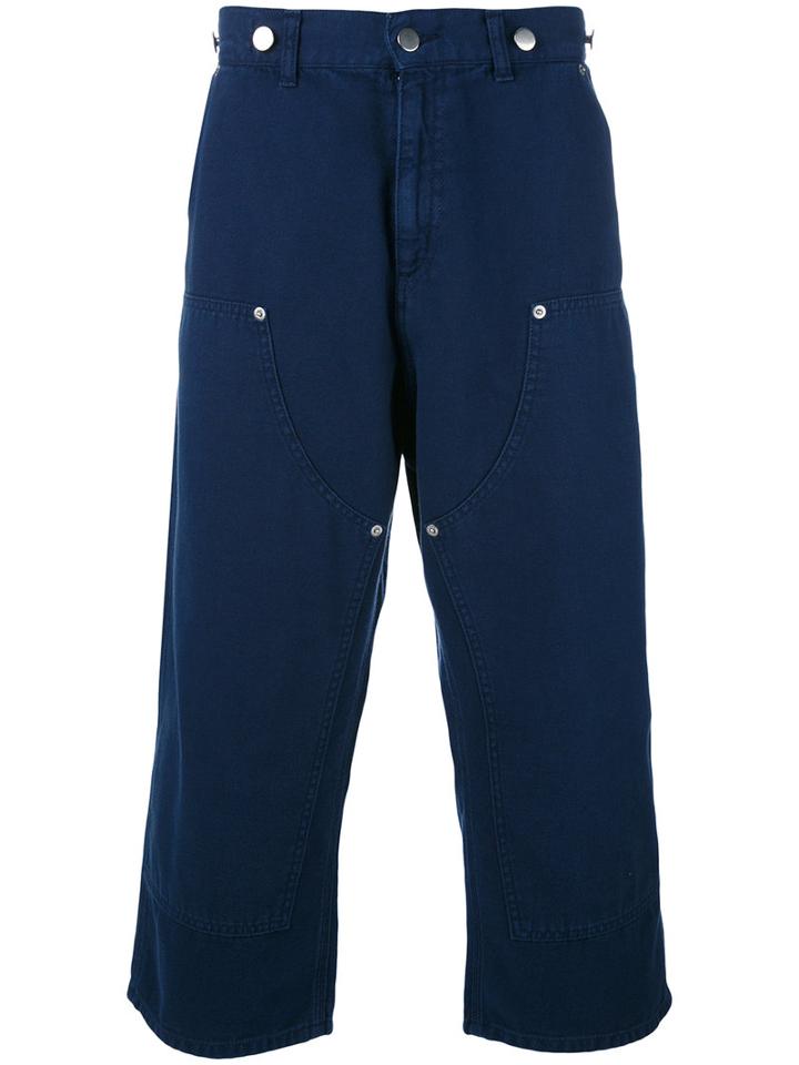 Paura - 'carlini' Cropped Trousers - Men - Cotton - L, Blue, Cotton