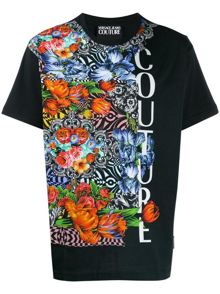 Versace Jeans Floral-print T-shirt - Black