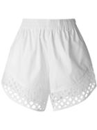 Carven Cut-out Details Shorts, Women's, Size: 36, White, Cotton