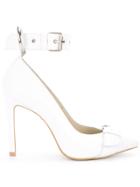 Nina Zarqua Ankle Strap Pointed Pumps - White
