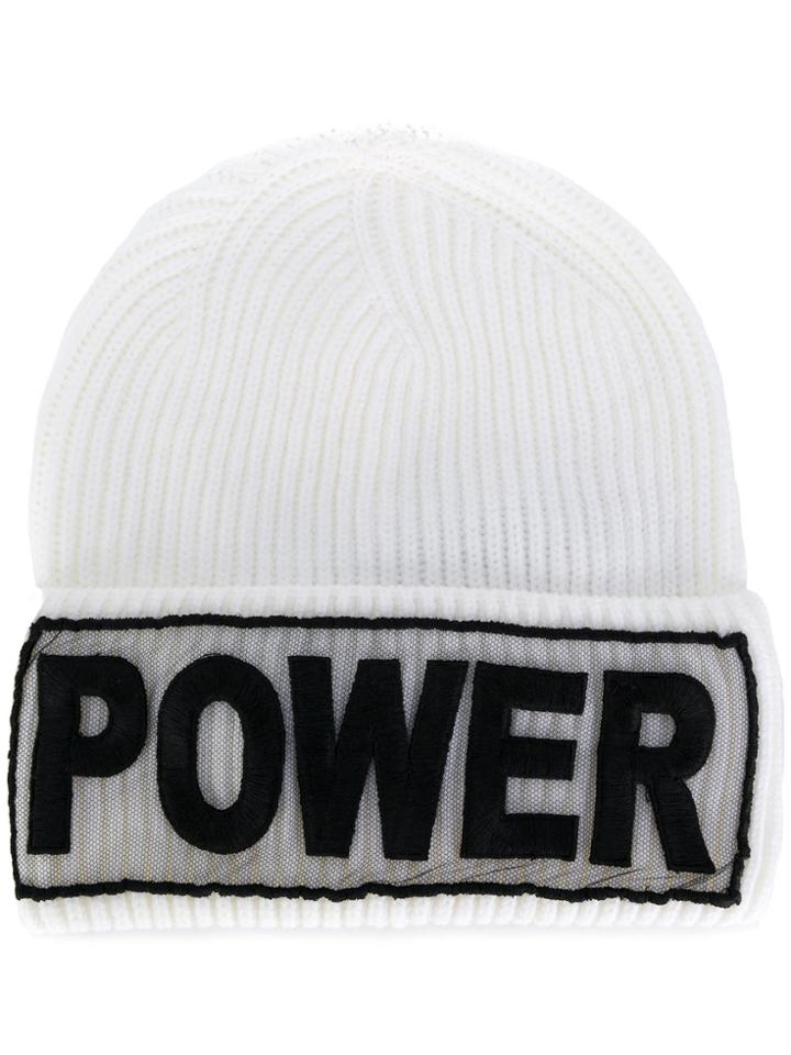 Versace Power Manifesto Beanie - White