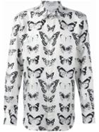 Alexander Mcqueen Victorian Moth Print Shirt, Men's, Size: 50, Nude/neutrals, Silk
