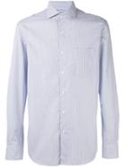 Aspesi Striped Chest Pocket Shirt, Men's, Size: 44, Blue, Cotton