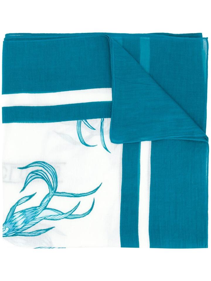 Closed Sea Print Scarf - Blue