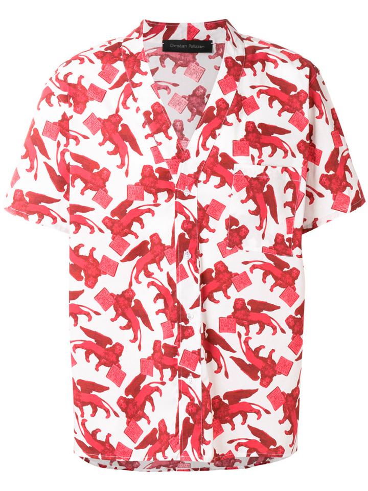 Christian Pellizzari St Leone Of Venice Printed Shirt - Red