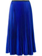 Blanca Pleated Straight Skirt - Blue