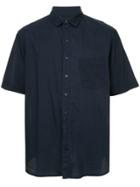 Bassike Short Sleeve Beach Shirt - Blue