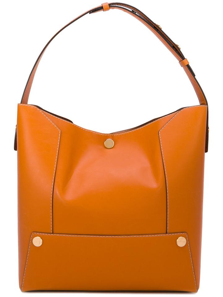 Stella Mccartney - Honey Stella Popper Hobo Bag - Women - Artificial Leather - One Size, Yellow/orange, Artificial Leather