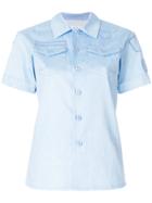 Julien David Embroidered Fitted Shirt - Blue