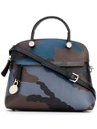 Furla - Camouflage Print Shoulder Bag - Women - Calf Leather - One Size, Blue, Calf Leather