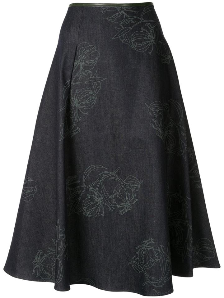 Anteprima Fiore Gloriosa Flared Skirt - Blue