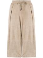 Desa Collection Suede Culotte Trousers - Nude & Neutrals