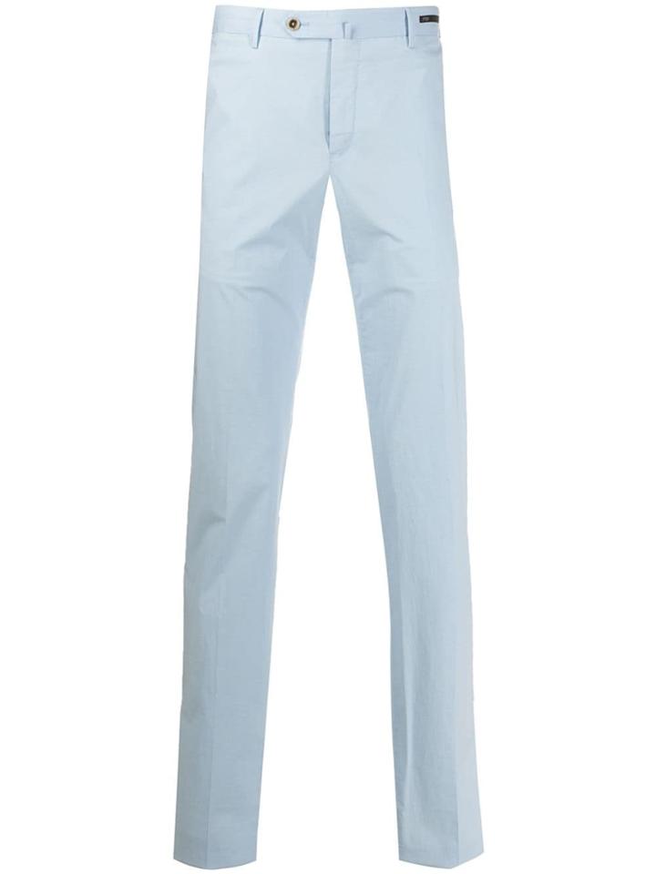 Pt01 Straight Leg Chino Trousers - Blue