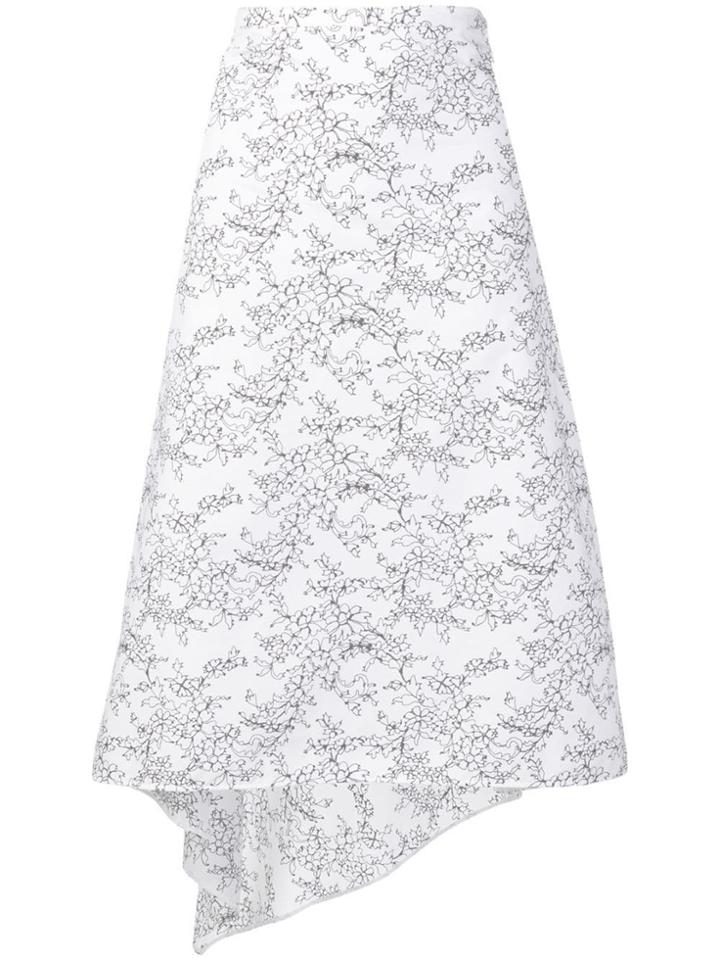 Ports 1961 Asymmetric Printed Skirt - White