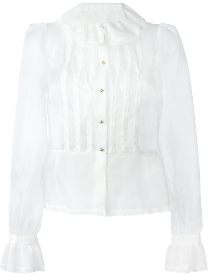 Dolce & Gabbana Bib Front Sheer Shirt