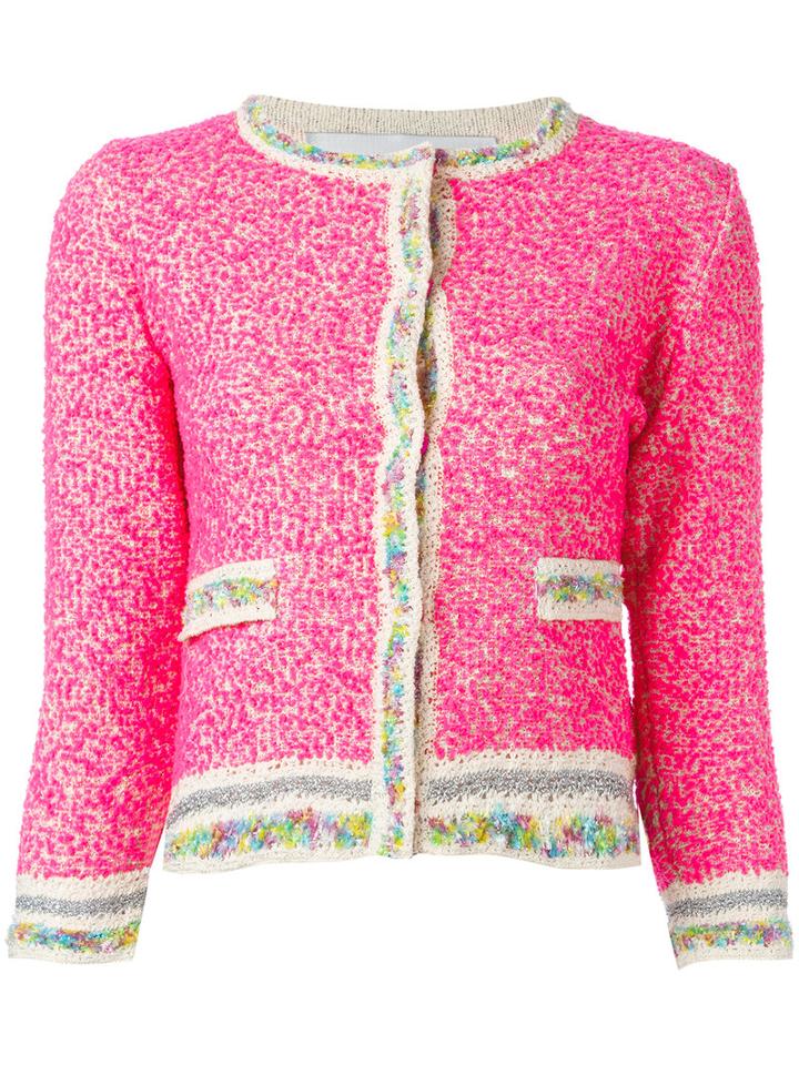 20:52 Three-quarters Sleeve Cardigan, Size: 40, Pink/purple, Cotton/nylon/polyester