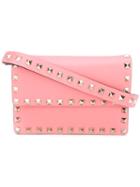 Valentino - Valentino Garavani Rockstud Clutch - Women - Calf Leather/metal - One Size, Women's, Pink/purple, Calf Leather/metal