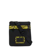 Versace Jeans Couture Snakeskin Effect Detail Shoulder Bag - Black