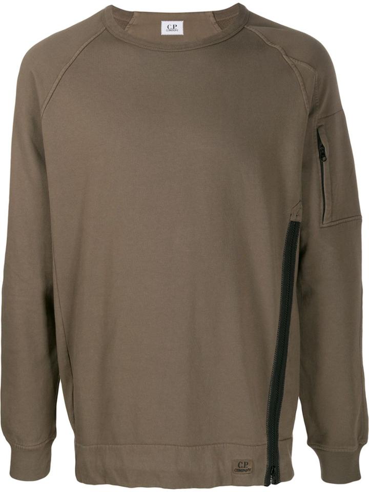 Cp Company Side Zip Detail Sweatshirt - Green