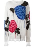 Msgm Flower Jumper, Women's, Size: Xs, White, Polyamide/wool