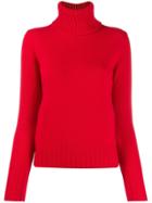 N.peal Chunky Roll Neck Jumper - Red